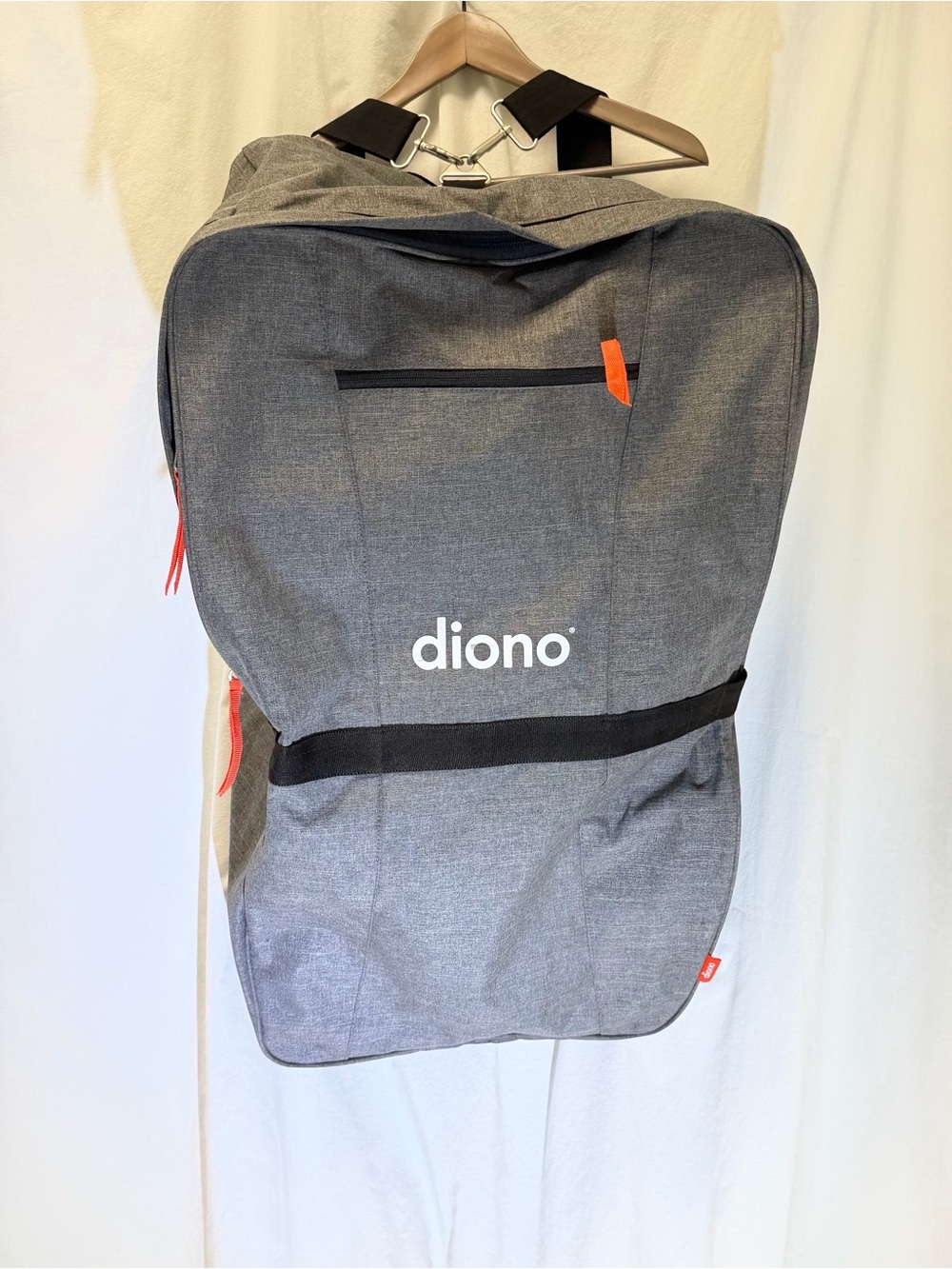 Diono Men's Gray Travel Backpack with Orange Accents